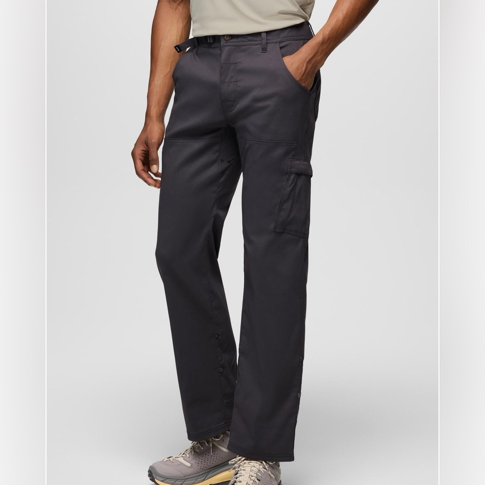 Men’s Med 30 Long Black Grey PrAna Stretch Zion Convertible Cargo Pant Outdoors